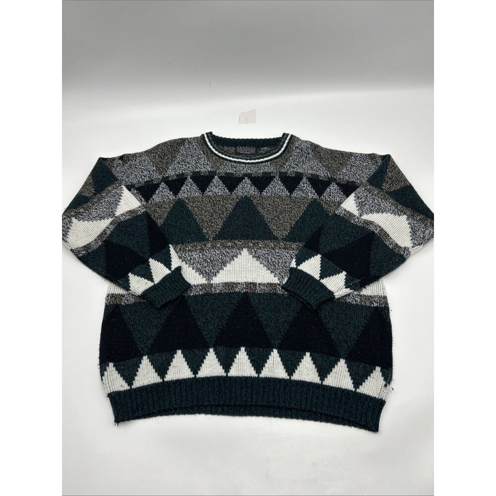 Vintage 90s Stylish Retro Knit Golf Sweater Crewneck Men’s Size Large Acrylic